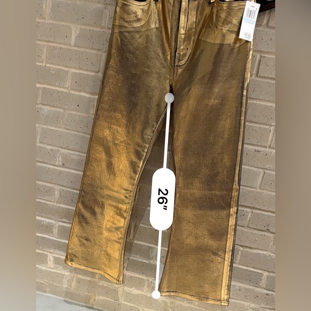 • FRAME • Le Crop Mini Boot Jeans • Color: GOLD CHROME • NEW NWT - Picture 11 of 14